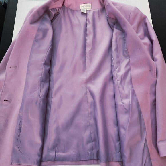 Women's Chadwick's Lavenderish Lined Wool Blazer Size 14 Vintage - Picture 11 of 11